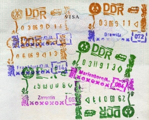 Carimbos da RDA no passaporte / GDR Stamps in the passport.
